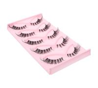 jojofuny 5 Paires de Faux Cils Œil de Chat Bande Légère Réutilisable Extensions Naturelles pour Maquillage Quotidien et Scène Ensemble de Cils pour Regard Allongé Confort
