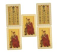 jojofuny 5 Pièces Lot de Cartes Amulette Tai Sui Traditionnelles Chinoises Métal Décor Chance et Protection pour Succès Ornement Feng Shui Portable et Léger pour Collection et Décoration