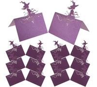 jojofuny 50 Cartes de Numéros de Table en Papier Thème Sorcière pour Halloween, Marque-places Pliables pour Mariage et Fête, Format Standard, Surface Lisse, Décorations Table Élégantes