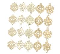 jojofuny 50 Pièces Breloques Baroques Alliage Doré à Double Trou pour Bijoux DIY Connecteurs Creux Style Filigrane pour Boucles Oreilles et Bracelets Assortiment de Pendentifs Métalliques