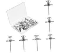 jojofuny 50 pièces Double Headed Picture Hangers Nails Zinc Alloy For Wall Reusable Small Hanging Nails For Wooden And Drywall Fixation