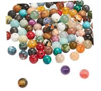 jojofuny 50 pièces Perles Rondes Cristal Multicolores pour Création Bijoux DIY Perles à pour Bracelets et Pendentifs Lot