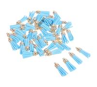 jojofuny 50 Pièces Pompons Colorés Similicuir pour Porte-clés à Pompon Bohème Breloques et Pendentifs Porte-clés DIY