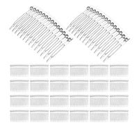 jojofuny 50pièces Peignes Translucides pour Chignons Dents Fines Barrettes Décoratives Transparentes pour Femmes Accessoires pour Coiffures de Mariée et Voiles