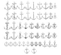 jojofuny 50pièces Pendentifs Porte-clés Alliage Zinc Vintage Ancres Nautiques pour Bijoux DIY Accessoires Multifonctions et Décoratif