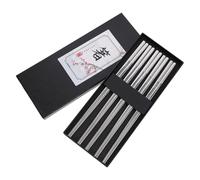 jojofuny 5paires Lot de Baguettes Réutilisables Acier Inoxydable Antidérapantes Résistantes Lave-vaisselle Design Carré Élégant pour Maison et Restaurant