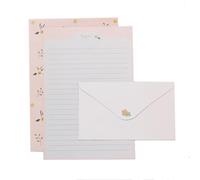jojofuny 6 Ensembles de Papiers à Lettres Design Simple et Coloré Fleuris en Papier Léger pour Écrire des Invitations et Correspondances Élégantes
