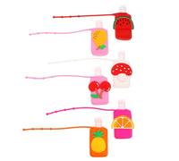 jojofuny 6 Pièces Cache-Bouteille pour Crème Mains en Plastique Design Fruit, Résistant aux Chutes, Épaisseur Réglable, pour Salle de Bain et Voyage