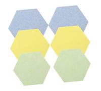 jojofuny 6 pièces Dalles Murales Feutre Hexagonal Autocollantes Tableau Affichage Bulletin Mural pour Bureau Maison École Lot de Couleurs Pastel