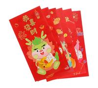 jojofuny 6 pièces Enveloppes Rouges Chinoises Dragon pour An Pochettes Robustes et Décoratives pour Festival Printemps et Célébrations