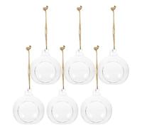 jojofuny 6 pièces Set de Vases Suspendus Verre Transparent pour Micro-Paysage et Bougeoirs Décoratifs Surface Lisse et Facile à Nettoyer pour Décoration Intérieure et Événements