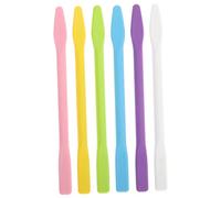 jojofuny 6 Pièces Silicone Stir Sticks For Facial Mask And Paint Mixing Reusable Cosmetic Stirring Rods Soft Grip And Durable For Small Large Cups Couleur
