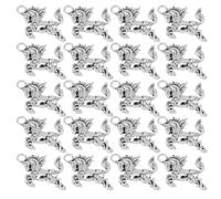 jojofuny 60 pendentifs breloques cheval au galop pour la création de bracelets - Breloque animal en alliage argenté, année du Cheval, accessoires de bijoux DIY, ornement du zodiaque chinois