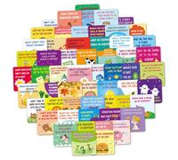 jojofuny 60 Pièces Cartes de Déjeuner Amusantes pour Garçon Fille Cartes Questions Colorées Accessoires Lunch avec Illustrations Adorables pour Garçons et Filles