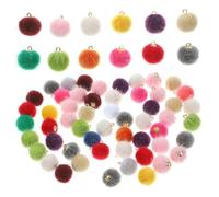 jojofuny 60 Pièces Mini Pompons Colorés pour Bijoux DIY Pendentifs Boucles Oreilles Accessoires Polyvalents Décorations Floconneuses pour Porte-clés et Sacs Charms Artisanaux Résistants et