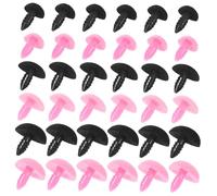 jojofuny 60 Pièces Noses Plastique Triangle avec Rondelle Accessoires Sécurité pour Création de Poupées Marionnettes Peluches DIY et Stable Noir et Rose
