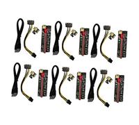 jojofuny 6ensembles Carte Extension Pci-e Broches pour Gpu Adaptateur USB avec Riser pour Pc Compatible avec Pci-e à LED Indicateur De