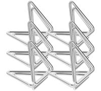 jojofuny 6pcs Porte Carte Numéro de Table en Métal Argenté Triangulaire, Clips Solides et Antichute pour Cartes Marque-Place, Décoration Simple pour Mariage et Événements
