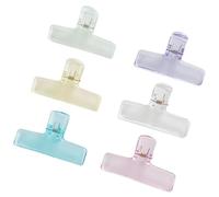 jojofuny 6pièces Clips De Bureau Acrylique Transparent Pinces à Documents Colorées Pour Organisation Écrits Fournitures Scolaires Bureau Couleurs