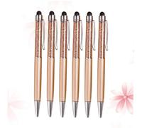 jojofuny 6pièces Cristal Stylet Diamant Gel Pailletés Stylet pour Écran Tactile Métal pour École Bureau La Papeterie