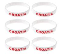 jojofuny 6pièces Lot de Bracelets Silicone Drapeau Croatie Confortables et Durables pour Supporters de Football et Événements Internationaux
