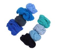 jojofuny 8pièces Laine à Feutrer à Aiguille Kit avec Mèches Bleues pour Loisirs Créatifs Feutrage et Filage Main