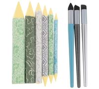 jojofuny 9 Pièces Stylo à Dessin en Éponge Unique Double Pointe en Plastique, Prise Confortable pour Aquarelle et Peinture à L'huile, Outil de Mélange et Estompage pour Artistes