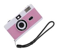 jojofuny Appareil Photo Argentique Compact 35 Mm Abs Flash Intégré Blanc Rose Violet, Caméra Rétro à Pellicule Plastique Réutilisable pour Photographie Vintage en Intérieur et Extérieur