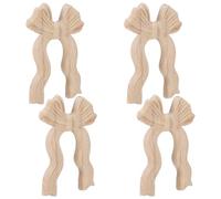 jojofuny Appliques en Bois Sculpté Européen 4 Pièces 9X115 CM Décorations Murales et Meubles Ajourées Incrustations Décoratives pour Portes Armoires et Commodes Style Vintage Élégant