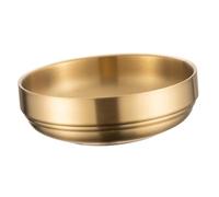 jojofuny Assiette à Sauce en Acier Inoxydable 304 Dorée 13,5 Cm, Bol Double Couche pour Condiments et Sauces, Plat de Service Multifonction Cuisine Maison et Camping
