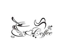 jojofuny Autocollant Mural en Vinyle avec Lettrage en Forme de Tasse à Café Facile à Appliquer pour La Décoration Intérieure