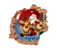 jojofuny Autocollant Père Noël Et Renne Pour Noël Sticker De Adhésif Décoration Murale Pour Chambre