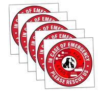 jojofuny Autocollants Muraux D'avertissement Rouges Autocollant Mural D'urgence Pour Hôpital D'animaux De Compagnie Lot De 5 Pièces Installation Facile Usage Vétérinaire