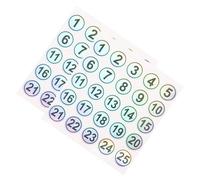 jojofuny Autocollants Numérotés 1-25 Ronds Auto-adhésifs, Résistants à L’eau et Déchirure, 2 Feuilles, Petits Chiffres pour Identification, Classement, Étiquettes Autocollantes