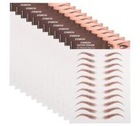jojofuny Autocollants Sourcils Waterproof 12 Feuilles 6D Tatouages de Sourcils Transfert Réalistes Marron Maquillage Solide et Facile à Appliquer pour Beauté Quotidienne
