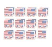 jojofuny Autocollants Temporaires Drapeau Américain 25 Pcs Imperméables de Cœur pour Visage et Corps, Décorations Fête 4 Juillet, Tatouages Pratiques et Légers