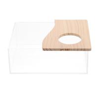 jojofuny Bac de Bain de Sable pour Hamster, Acrylique Transparent, 1 Pièce | Bords Lisses, Observation Facile, Bois, pour Gerbilles et Petits Animaux, Usage en Salle
