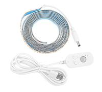 jojofuny Bande Lumineuse LED Détecteur de Mouvement 3000k 2 Mètres USB Étanche Éclairage Placard Armoire la Cuisine Intérieur Adaptable