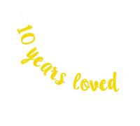 jojofuny Bannière D'anniversaire Brillante 10 D'amour Paillettes, Guirlande Décorative Dorée pour Fête D'anniversaire, Décoration Murale Créative pour Événement et Photo Souvenir