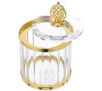 jojofuny Bocal de Rangement Cristal Hermétique Doré S, Conteneur Décoratif Compact pour Snacks, Bijoux et Coton-tiges, Boîte à Biscuits avec Couvercle, Organiseur Polyvalent pour Bureau