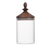 jojofuny Bocal Verre avec Couvercle Bois Pot à Sel Décoratif Bocal de Conservation pour Grains de Café Noix Fleurs Organisateur de Cuisine Hermétique