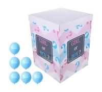 jojofuny Boîte à Ballons pour Révélation du 1 Boîte Point D’Interrogation et 6 Ballons Bleus Décoration de Fête Prénatale Garçon Fille pour Shower