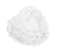 jojofuny Boîte à Bijoux Mariage de Cœur Décor Floral en Strass Coffret pour Alliances Blanc Mini Boîte Porte-Bagues Élégante pour Cérémonie et Rangement Souvenirs