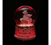 jojofuny Boîte à Musique Boule de Cristal Licorne Lumineuse Lampe Intégrée Décoration de Bureau et Chambre Boule de Cristal Musicale sans Pile Ornement Décoratif Féerique pour Fille