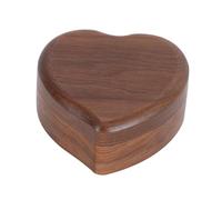 jojofuny Boîte à Musique en Noyer Forme Cœur Mécanisme à Remonter Coffret Musical Vintage Marron Café Présent Saint Valentin Mélodieux Décoratif pour Intérieur Anniversaire