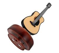 jojofuny Boîte à Musique Vintage à Remontage en Bois avec Guitare Miniature Rotative, Décoration de Bureau Créative pour Anniversaire, Coffret Présent Femme, Ornement Décoratif Élégant