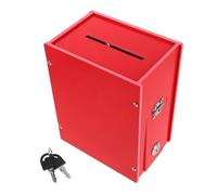 jojofuny Boîte à Suggestions Rouge avec et Serrure Sécurisée Boîte à Votes Multifonction pour Collecte de Dons Installation Murale Pied Confidentialité Garantie pour Bureau et Église