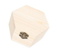 jojofuny Boîte Bois Forme à Six Côtés Petite pour Bijoux Coffret de Rangement Multifonctionnel Non Peint Boîte Décorative Naturelle pour Artisanat DIY et Stockage Objets Précieux