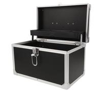 jojofuny Boîte de Rangement Multifonctionnelle pour Magicien, Grosse Mallette Noire 30x18x19 Cm en Alliage D'aluminium Intérieur Étanche, Texture Peau de Requin à 13 Angles, Boîte à Outils
