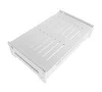 jojofuny Boîte de Rangement Murale pour Routeur Couvercle Basculant | Pvc Blanc, Fentes pour Câbles et Support Multiprise Intégré, Format Ventilé pour Modem et Routeur